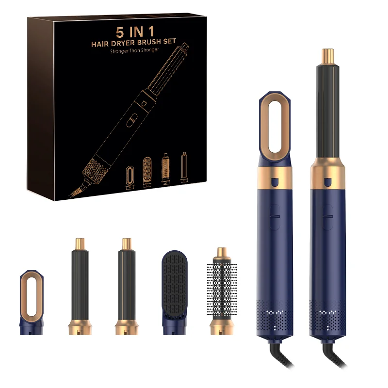 5-in-1 haarstyler Krachtige sneldrogende ionische föhn Hoge snelheid hete kamborstelset Professionele stijltang