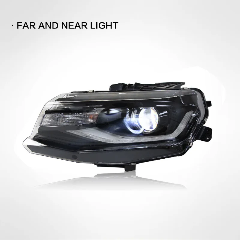 Farol de led completo para chevrolet camaro 2016-2020 faróis camaro drl sinal de volta feixe alto anjo olho projetor lente montagem