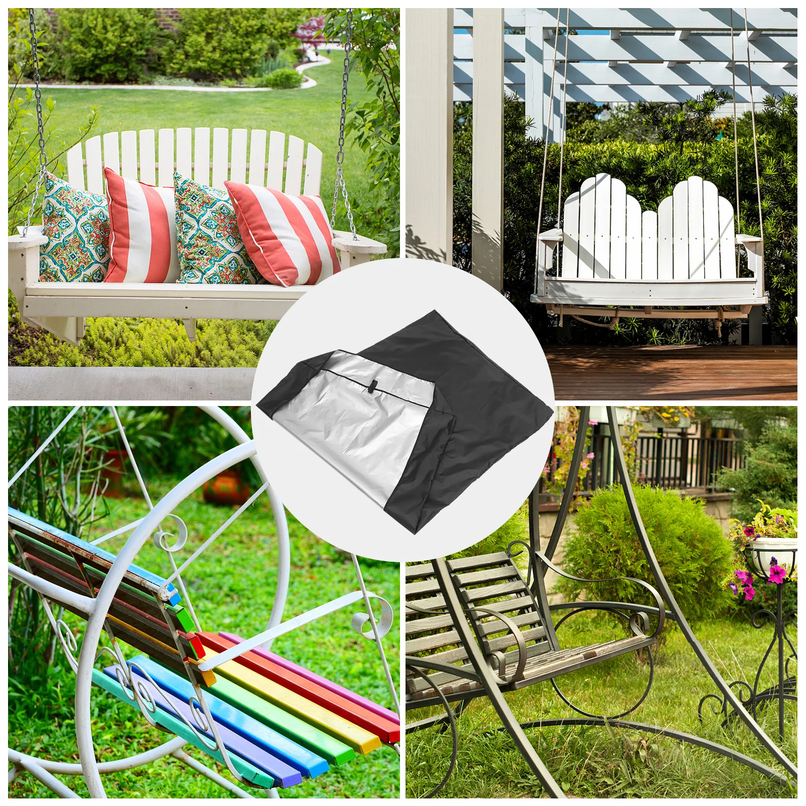 

Outdoor Swing Canopy Chair Furniture Protector Durable Water Resist Portable Storage All Seasons Patio Replacement