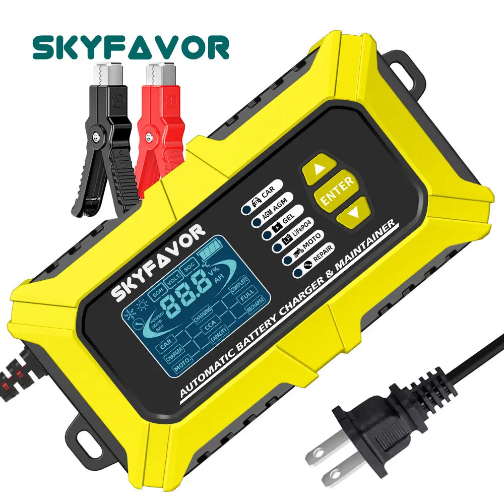3 in One Motorcycle Car Battery Charger & Battery Tester Analyzer & Pulse Repair Multi-function Smart 12v 6a Battery Charger