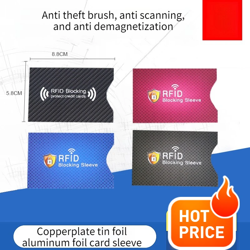 RFID Smart Bank Card Holder Coated Paper Aluminum Foil Card Sleeve Anti-Theft Anti-Scanning Protection for Credit Debit Cards