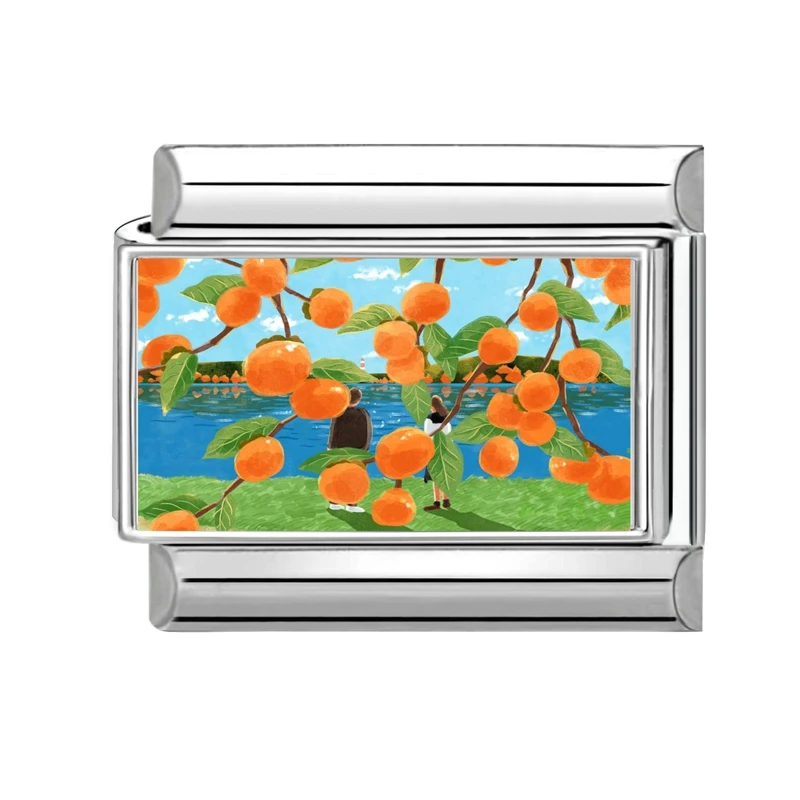 Mountains and Seas Scenery Italian Charm Links for Bracelets