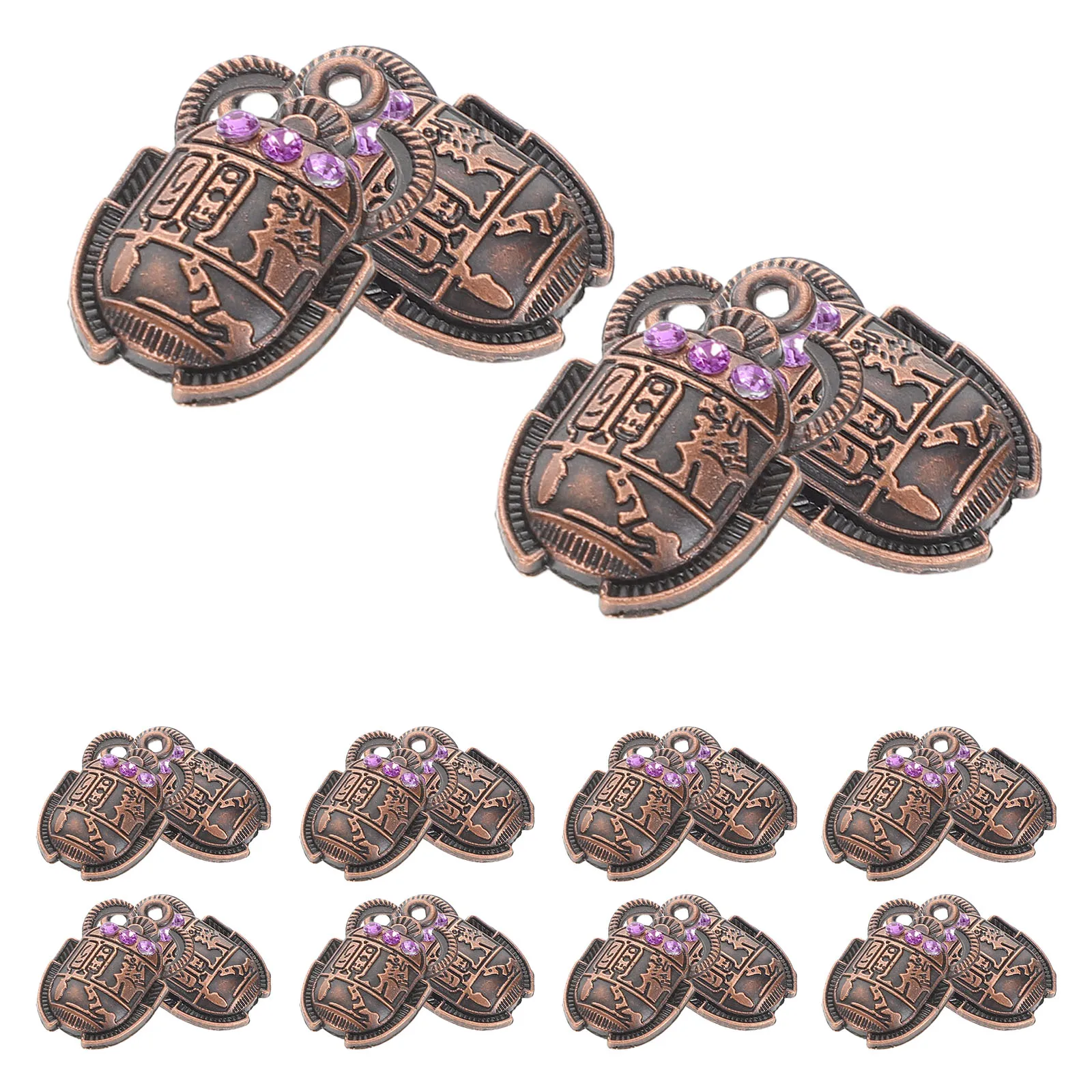 

20 Pcs Scarab Pendant Necklace Beetle Earring Charms Beads Pendants Amulet Bracelet