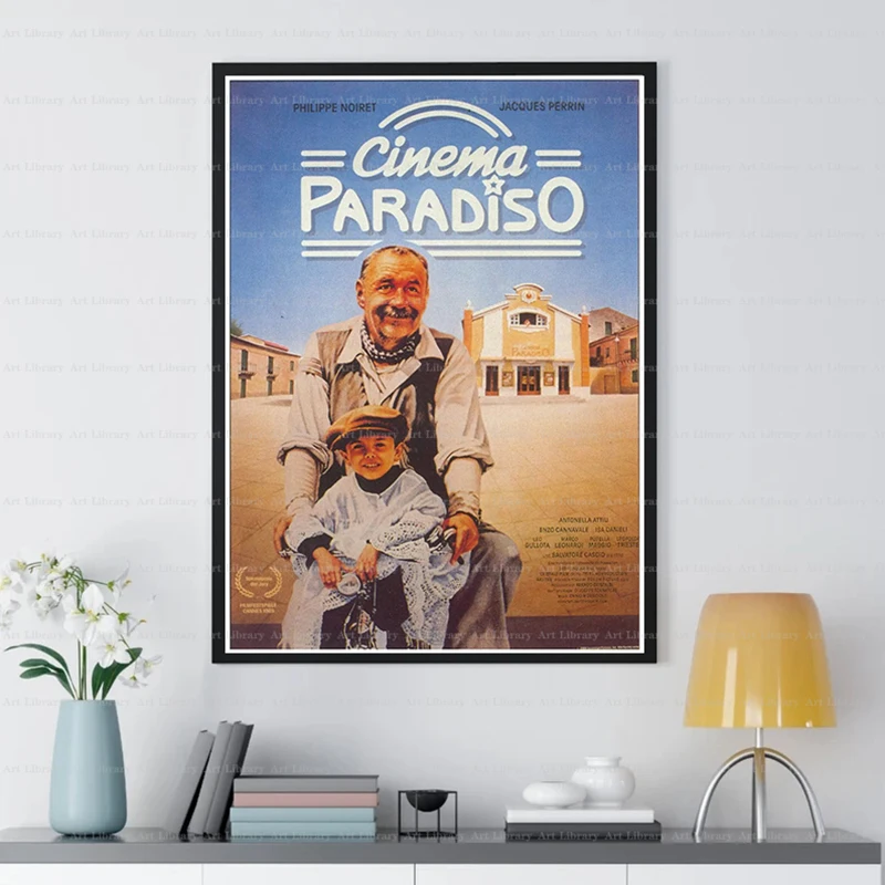 Classic Movie Canvas Painting for Home Decor, Classic Movie, Nuovo Cinema, Paradiso 1988, Italy Flim Poster, Vintage Wall Art Pi