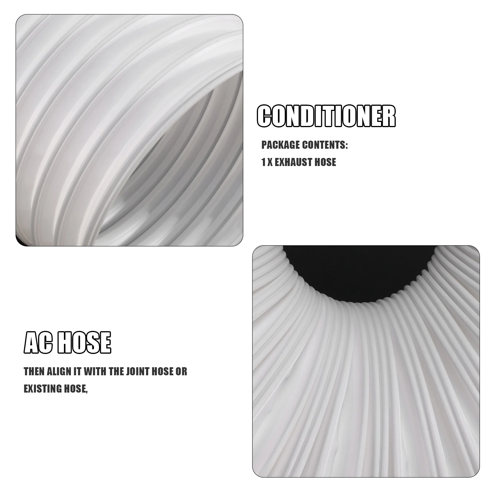 Manguera de escape para aire acondicionado portátil, repuesto para manguera de ventilación de CA de 5,9 pulgadas, diámetro de 5,9 pulgadas, rosca en sentido antihorario