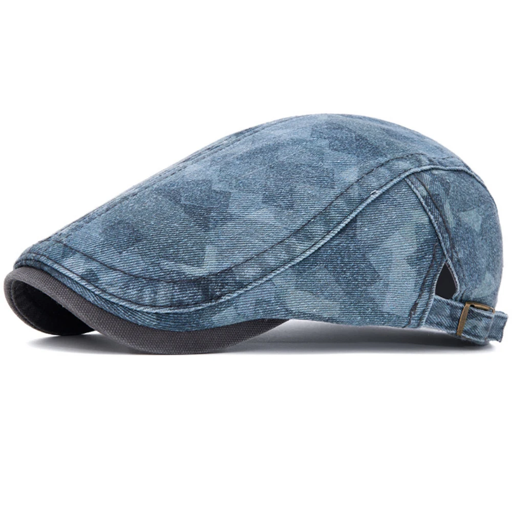 HT5060 Baskenmützen für Alle Jahreszeiten Herren Damen Vintage Künstler-Malermütze 100% Baumwolle Ivy Flat Cap Verstellbare Tarnfarben-Baskenmütze – Detail 14
