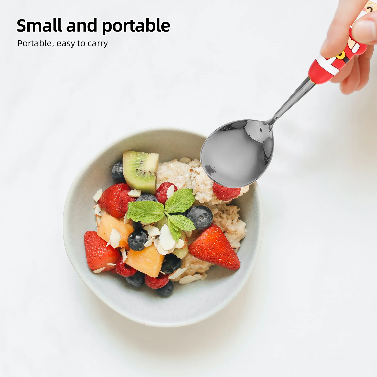 

4Pcs Christmas Design Cartoon Dessert Spoons Stainless Steel Tiny Spoon for Coffee Tea Stirring Holiday Party Favors Gift Idea