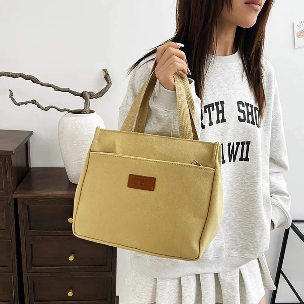 

Fashion Bear Printing Lunch Bag Large Capacity Reusable Cute Handbag Canvas Multifunctional Tote Bag Travel