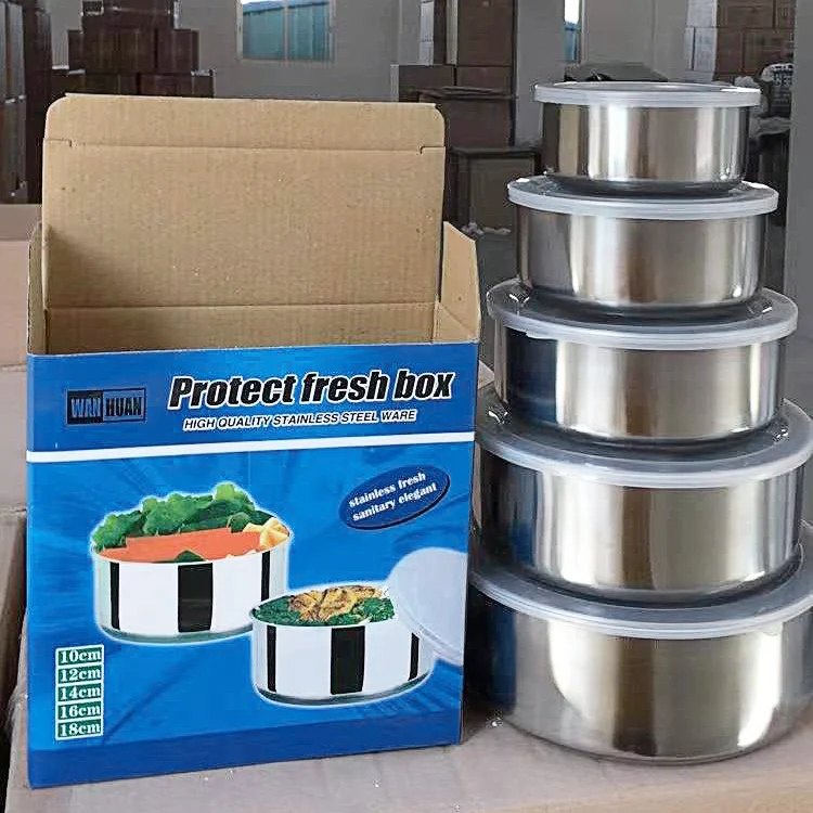 5 Pcs Modern Stainless Steel Warmer Set Kitchen Hot Pot Inner Lid Heatable Casserole Food Storage Container