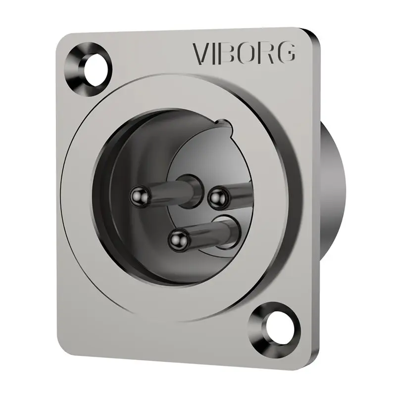 【VALUE MONEY】VIBORG CF203R CM203R 1 Set Pure Copper Rhodium Plated XLR 3 Pin Male Female Socket Plug Connector Jack Power Mount