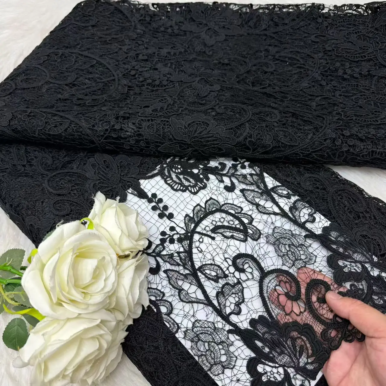 

Африканское гипюровое сетчатое кружево 2026: высококачественная французская тюлевая ткань, нигерийское кружево для женских свадебных платьев Hm311-1