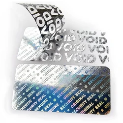 100pcs 24x12mm Hologram Security Seal GENUINE AUTHENTIC ORIGINAL Label Sticker VOID Left If Tampered Removal Proof Silver/Gold