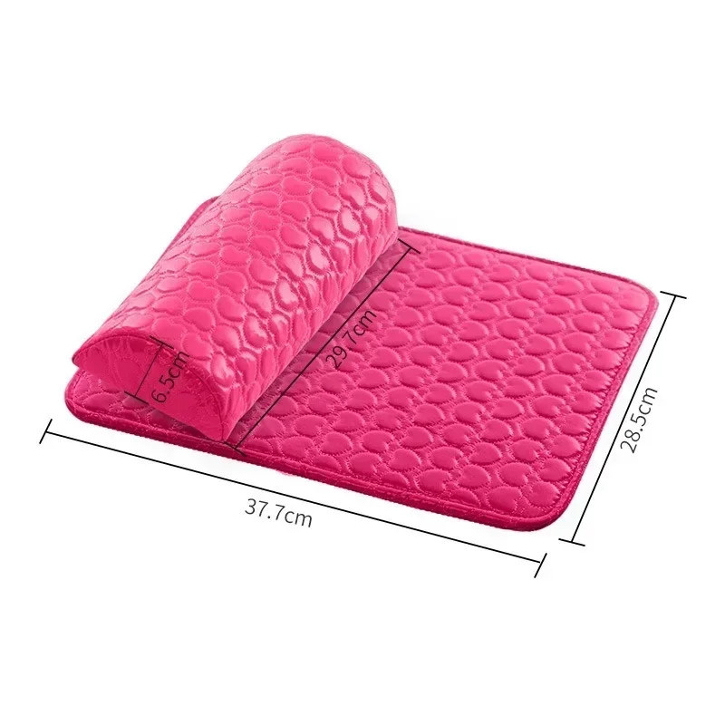 Juego de almohada para uñas, almohadilla de cuero PU suave, reposabrazos de esponja, medio redondo, diseño de corazón, herramienta de mejora de uñas
