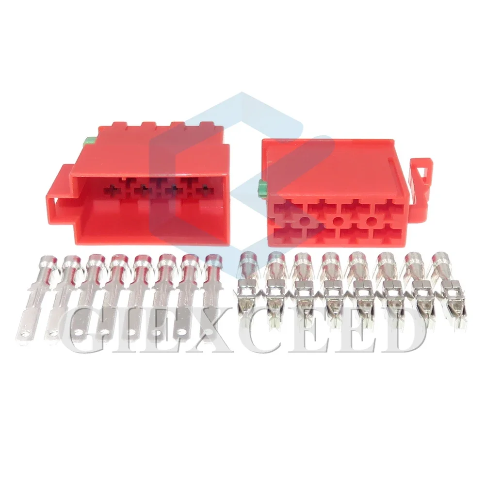 8 Pin Car Plastic Housing Wiring Harness Socket 2.8 Series Red Male Female Electrical Connector AC Assembly Auto Parts