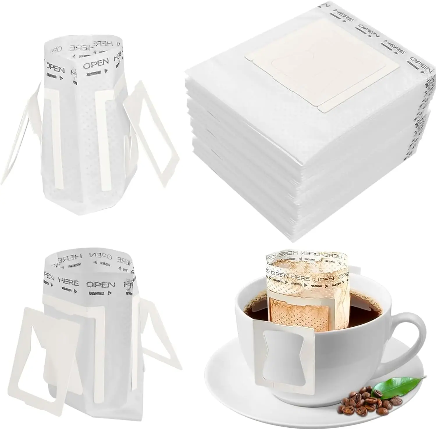 25-500PC of Coffee Utensil Ear-hanging Coffee Filter Bag Hand-brewed Coffee Powder Food-grade Filter Bag Ear-hanging Coffee Bags
