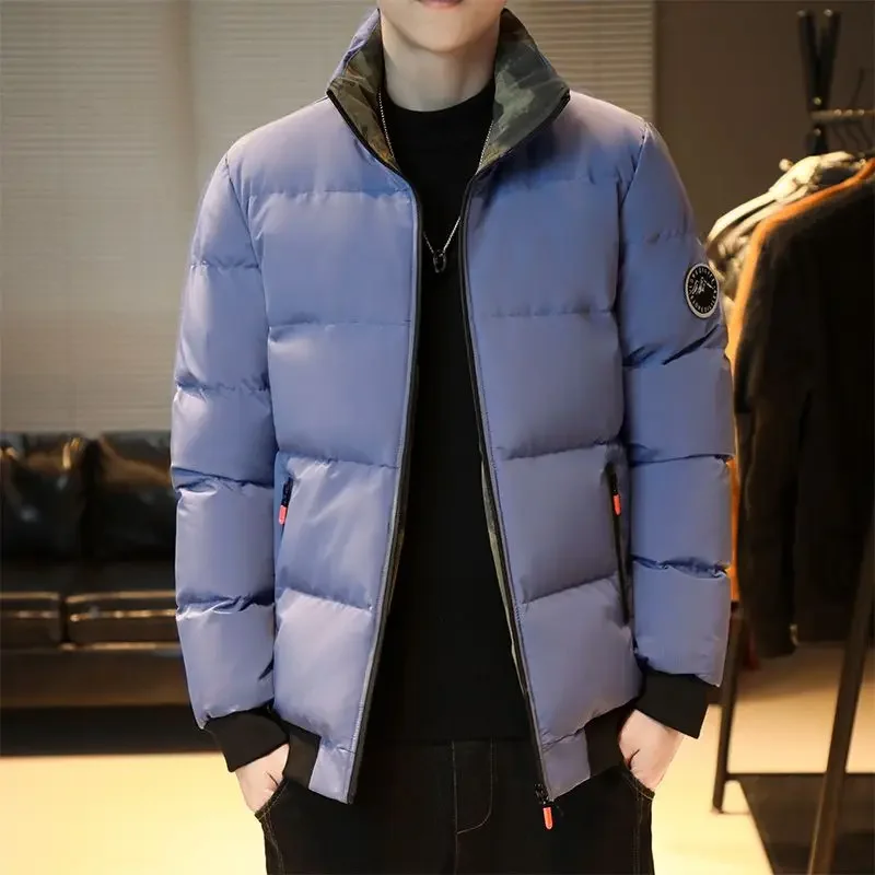 

Casual Stand Collar Cold-Resistant Outwear Trendy Large Size New Winter Men Cotton Clothes Thick En Warm Quilted Jacket