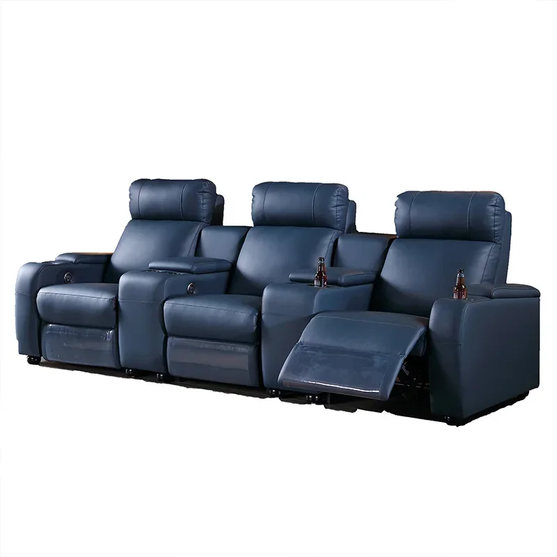 

New model, villa audio and video room, leather electric sofa, living room