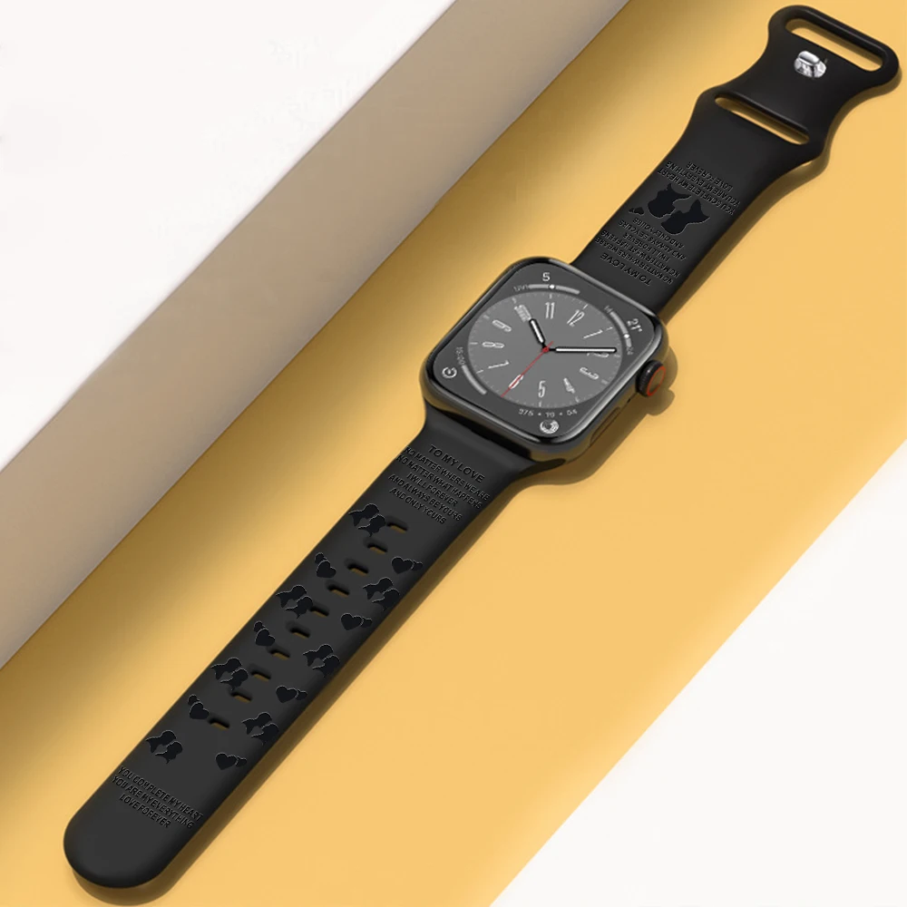 Strap For Apple Watch Band Personalized Customization Silicone Strap 44mm 45mm 49mm 40mm 38mm iwatch Series 3 4 5 6 7 8 SE Ultra