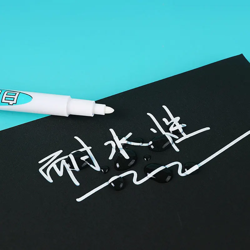 1/6Pcs Oily White Marker Pen Graffiti Pens Waterproof Permanent Gel Pencil Tire Painting Notebook Tyre Tread Environmental Pen