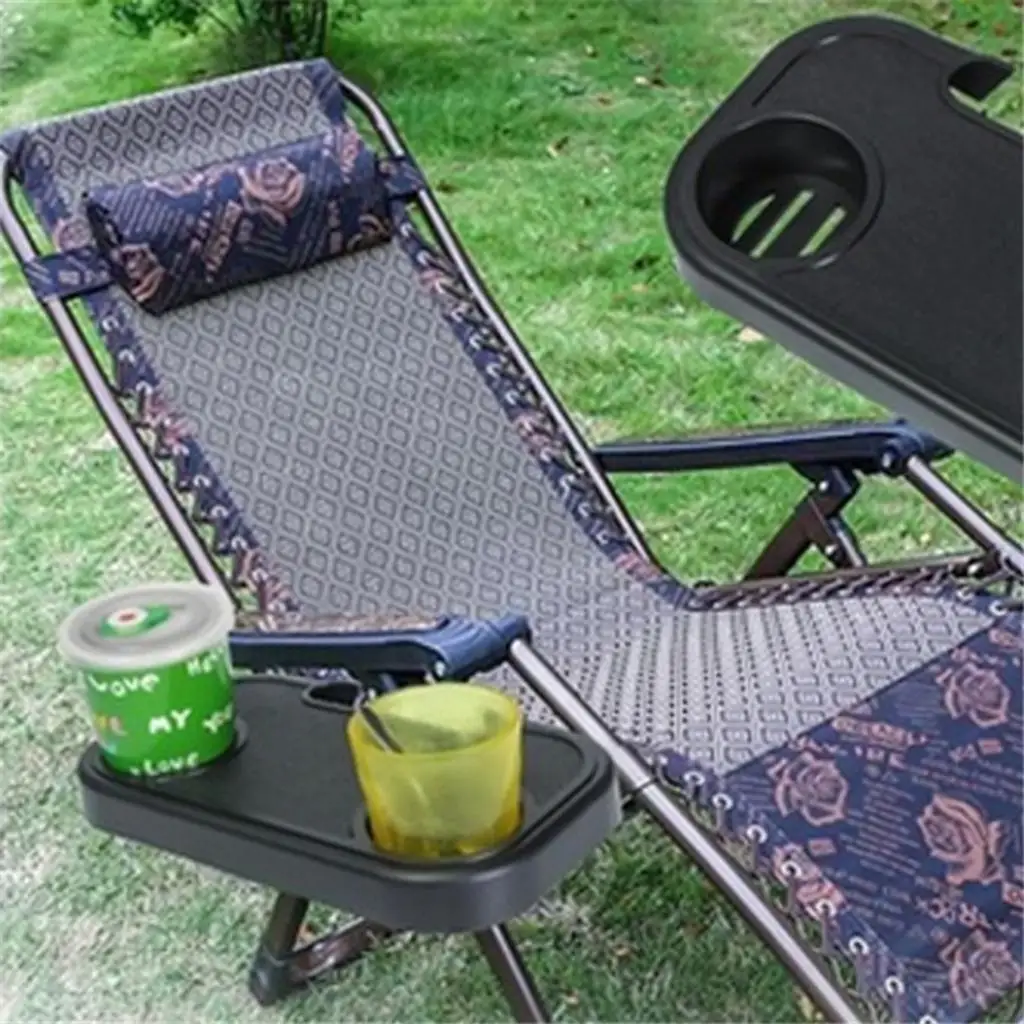 

recliner Side Table Cup Holder Tray Folding Reclining Chairs Lounge Chair Tray Chair Cup Holder for Outdoor Hiking Sun Lounger