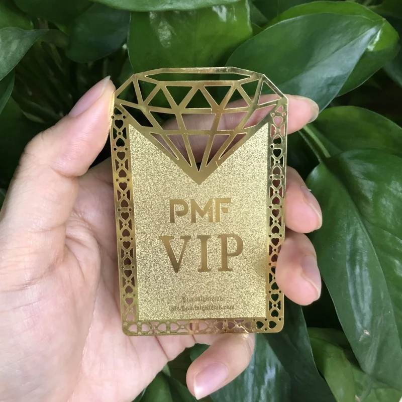 Customized.product.custom vip card frosted gold luxury metal business cards for laser engraving