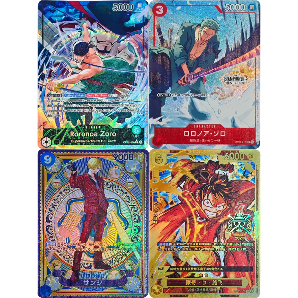 

Anime OPCG Collection Card Leader Roronoa Zoro Parallel OP12-020 L Legacy of The Master Card English Full Art Textured Gift Toy