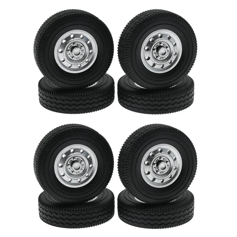 8Pcs Rubber Wheel Tire Tyre For WPL D12 Mini 1/16 RC Drift Truck Car Spare Parts Accessories