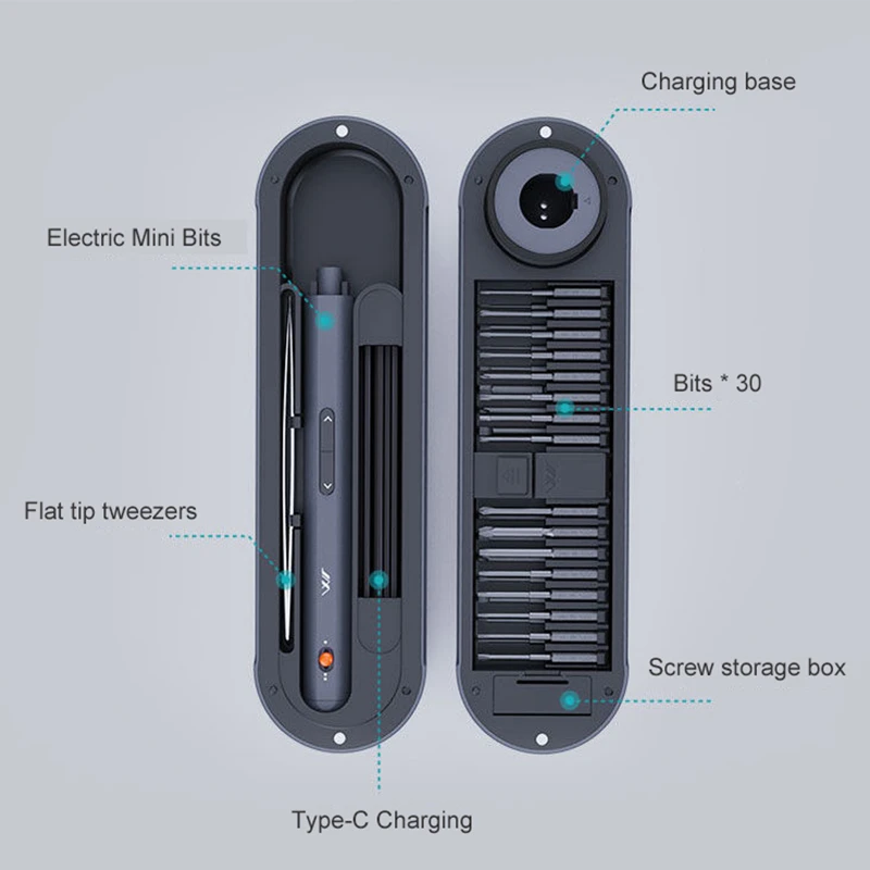 Youpin JIMIHOME الدقة الكهربائية مفك مجموعة صغيرة المغناطيسي مفك مسامير عدة بت المنزل متعددة الوظائف المحمولة أداة إصلاح
