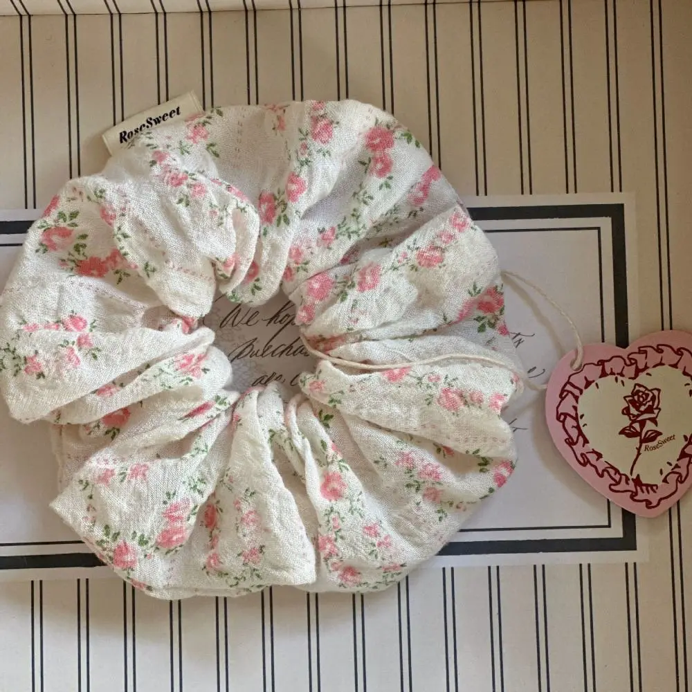 أربطة شعر مرنة صغيرة مطبوعة بالأزهار للفتيات ، أربطة دانتيل ، أغطية رأس قطنية ، إكسسوارات جميلة ، لطيفة