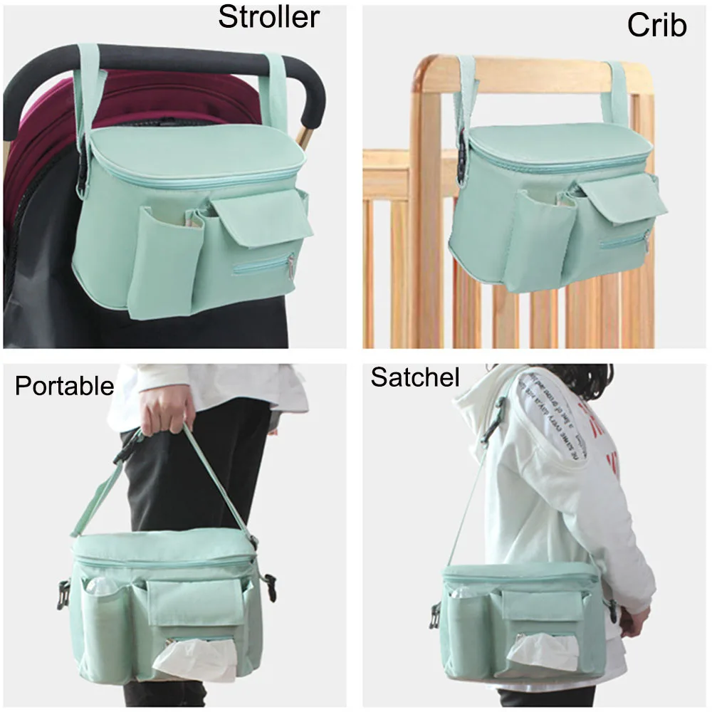 Universal Baby Stroller Organizer with Cup Holders . Diaper Storage,  Pockets for Phone, Keys, Toys. Compact Design