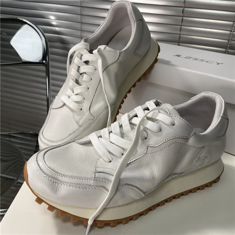 

Handmade Vintage Casual Shoes Men's Lightweight Shock Absorption Running Shoes Top Layer Cowhide Napa Leather Agan Shoes
