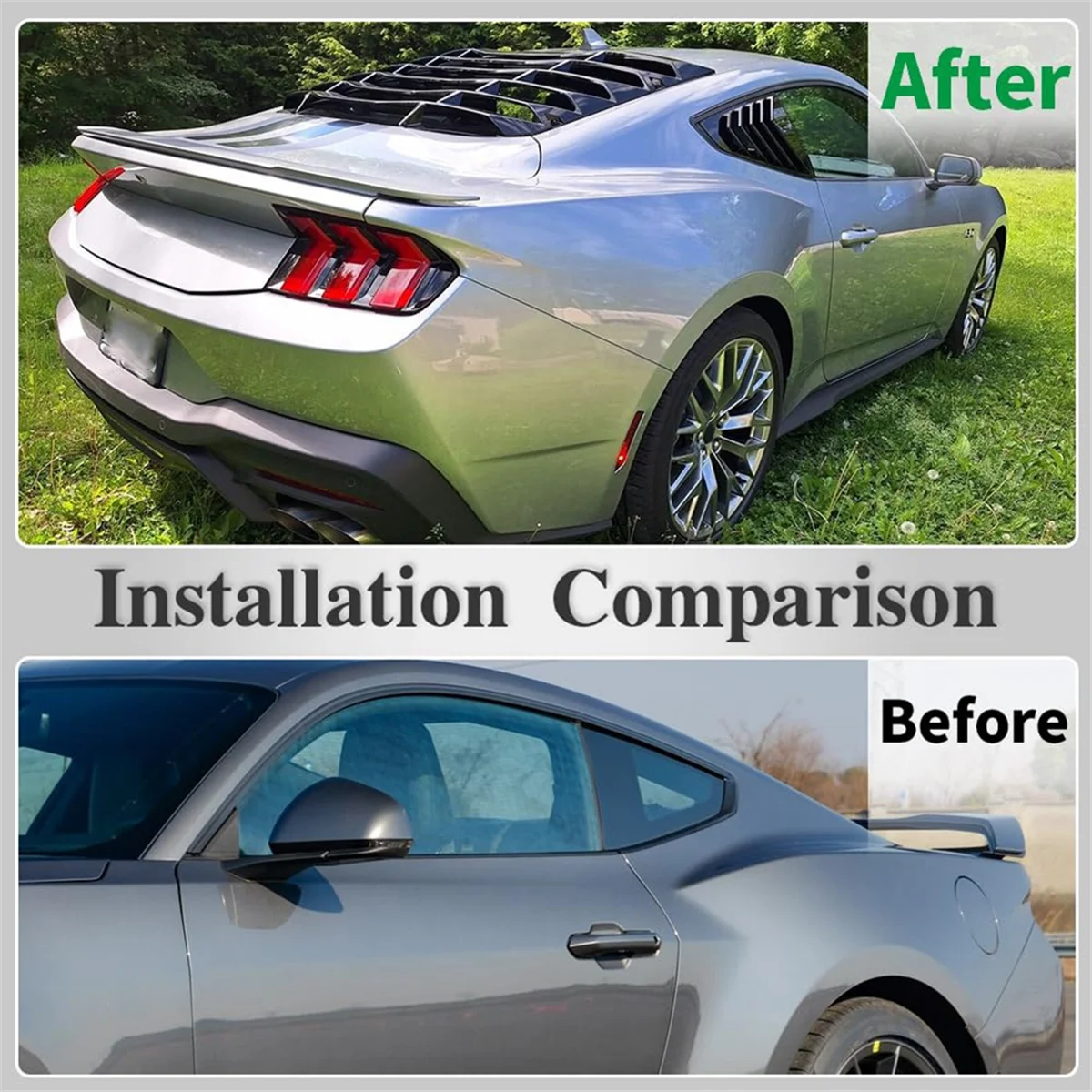 

Накладка на жалюзи заднего бокового окна автомобиля для Ford Mustang S650 GT 2024, аксессуары, черный