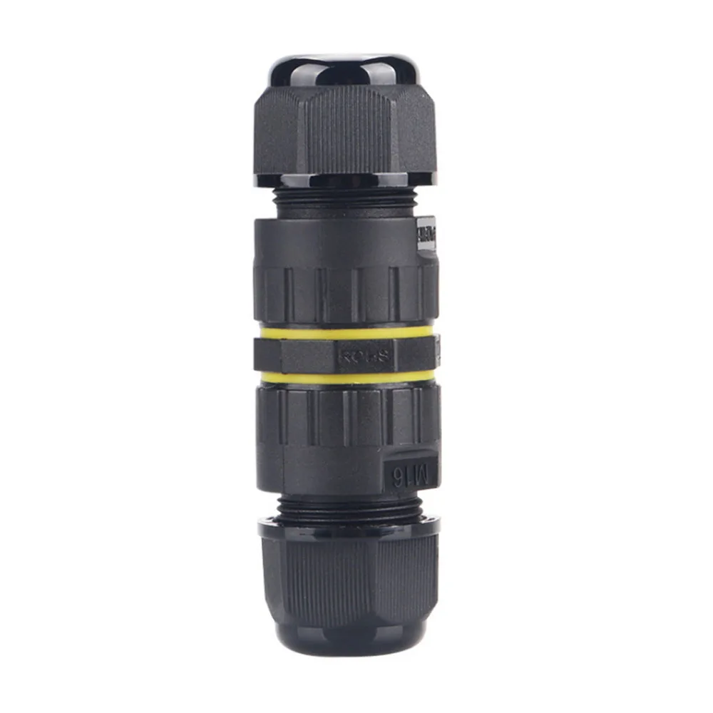 IP68 سلك مقاوم للماء موصل 1.5mm2 المسمار قفل النحاس محول 2/3 دبابيس ثقوب غير نافذ للمطر كابل كهربائي M16 محطة النايلون