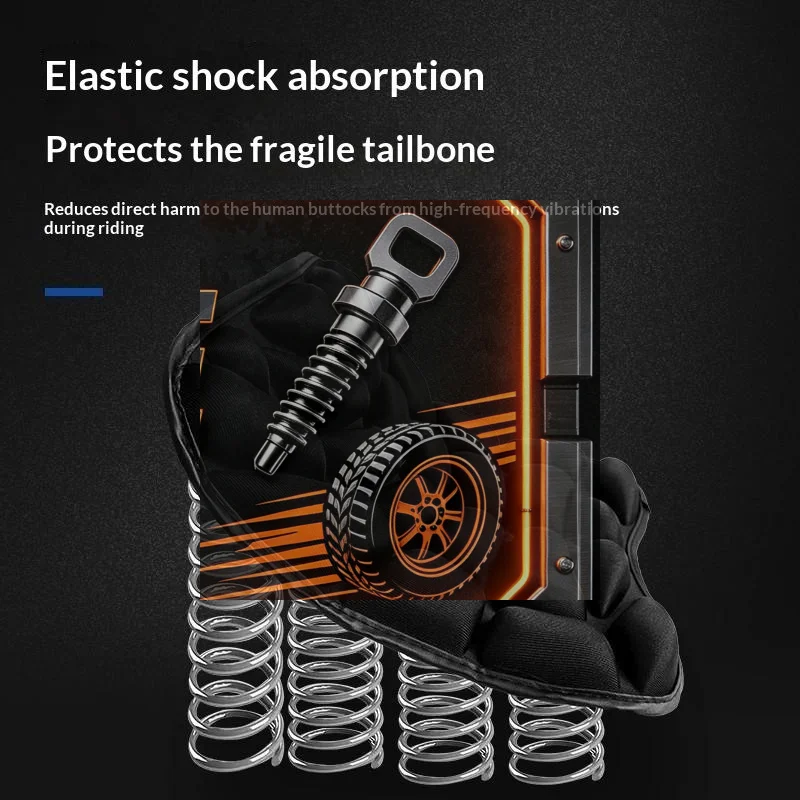 Motorcycle Seat Cushion 3D Gel Breathable Shock Absorbing Universal Comfort Pad for Outdoor Off-road Adventure Rides