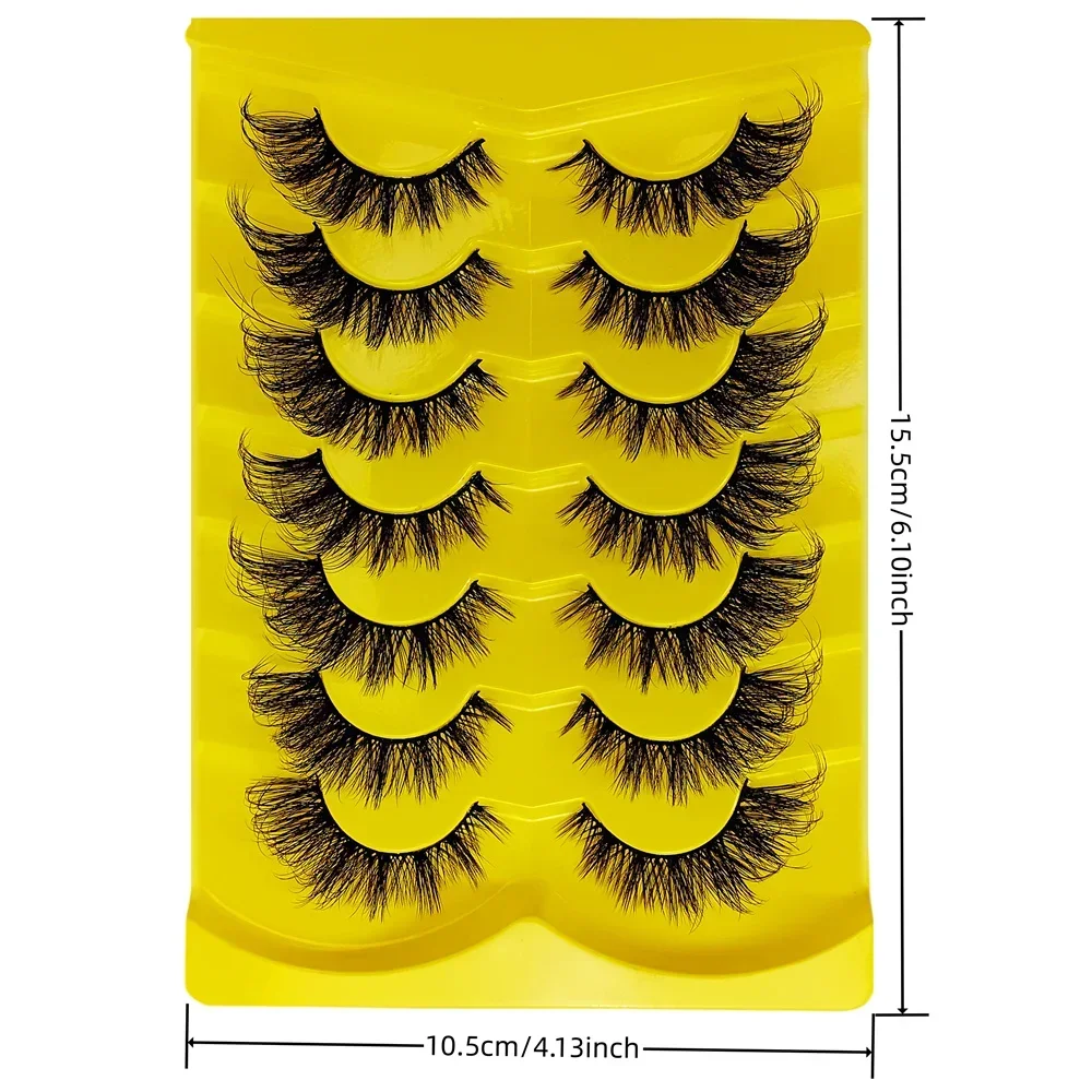 7 paia di ciglia Cat Eye 3D ciglia finte naturali Fluffy Soft Cross Manga Lashes Wispy Natural Eyelash Extension Makeup