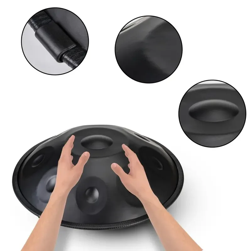 Professional Grade 18-Inch Handpan Drum with 9 Tones & 440Hz Beginner's Healing Percussion Instrument with G Key view 4