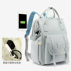 Baby Nappy Bag Mummy Bag Backpack Waterproof Storage Handbag Outdoor Travel Mommy Maternity Bag For Baby Stuff 2 Layer Gray