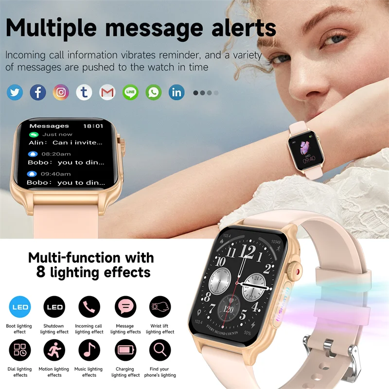 For Huawei Xiaomi AMOLED Smart Watch Women Heart Rate Bluetooth Call GPS Sport Tracker IP68 Waterproof Men Smartwatch 2024 New