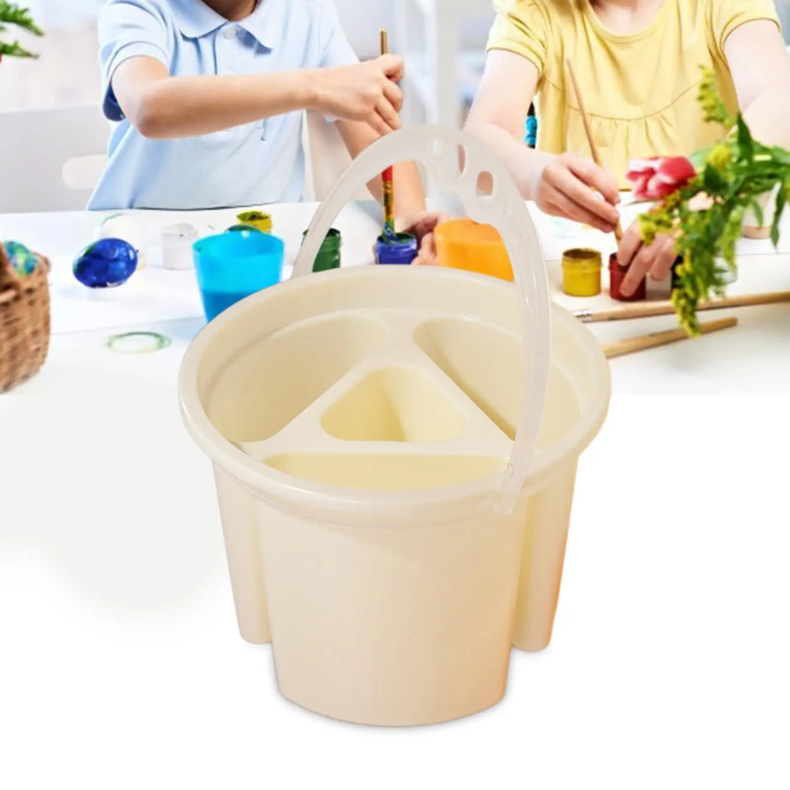 Ведро для мытья кистей с отделениями, ведро для мытья кистей для художников, портативное устройство для мытья кистей с ручкой