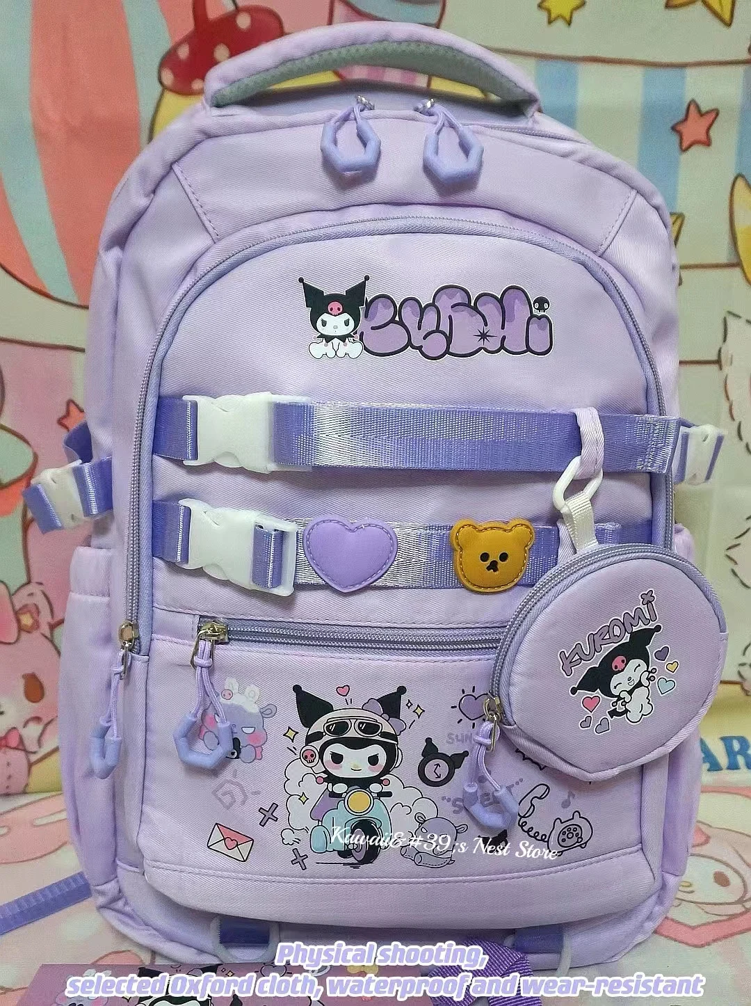 Linda mochila escolar Hello Kitty mochila reductora de carga para estudiantes Kuromi nueva mochila ligera para niñas de gran capacidad para niños