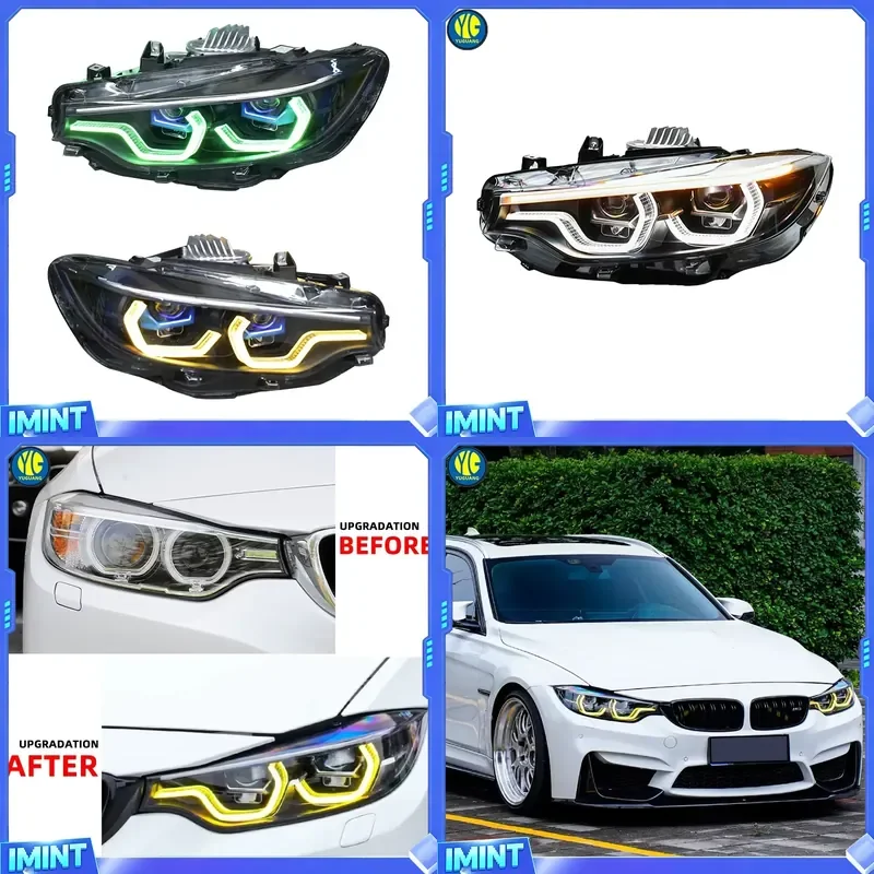 YU GUANG for 4 Series F33 F32 F80 F82 Headlight 2013 2020 LCI Front Lamp Upgrade LED Head Light Dual Color DRL Headlamps