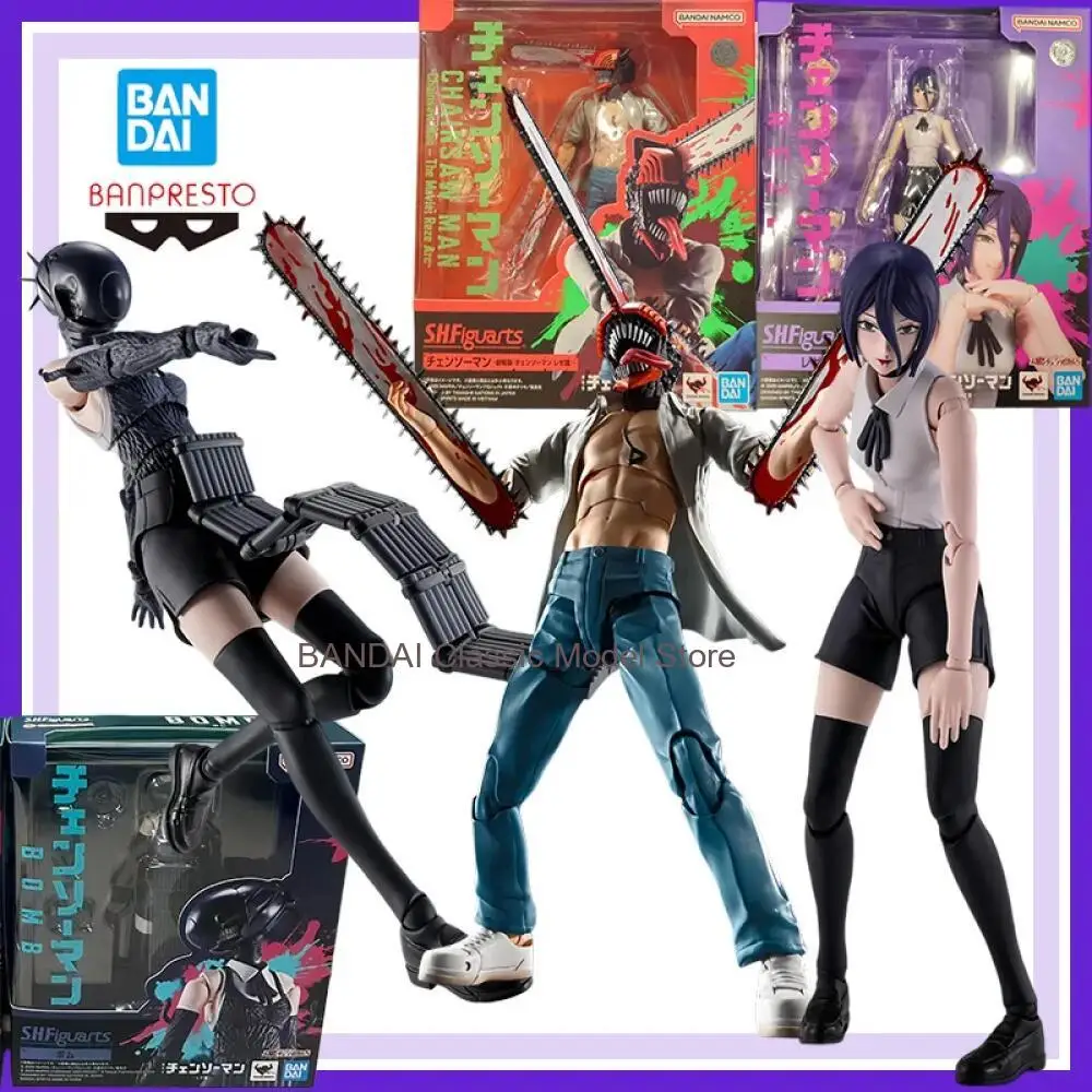 En Stock, Original Bandai S.H.Figuarts Chainsaw Man Denji Reze, Figura de Anime Articulada, Nueva y Sin Abrir, Juguete Coleccionable de Regalo