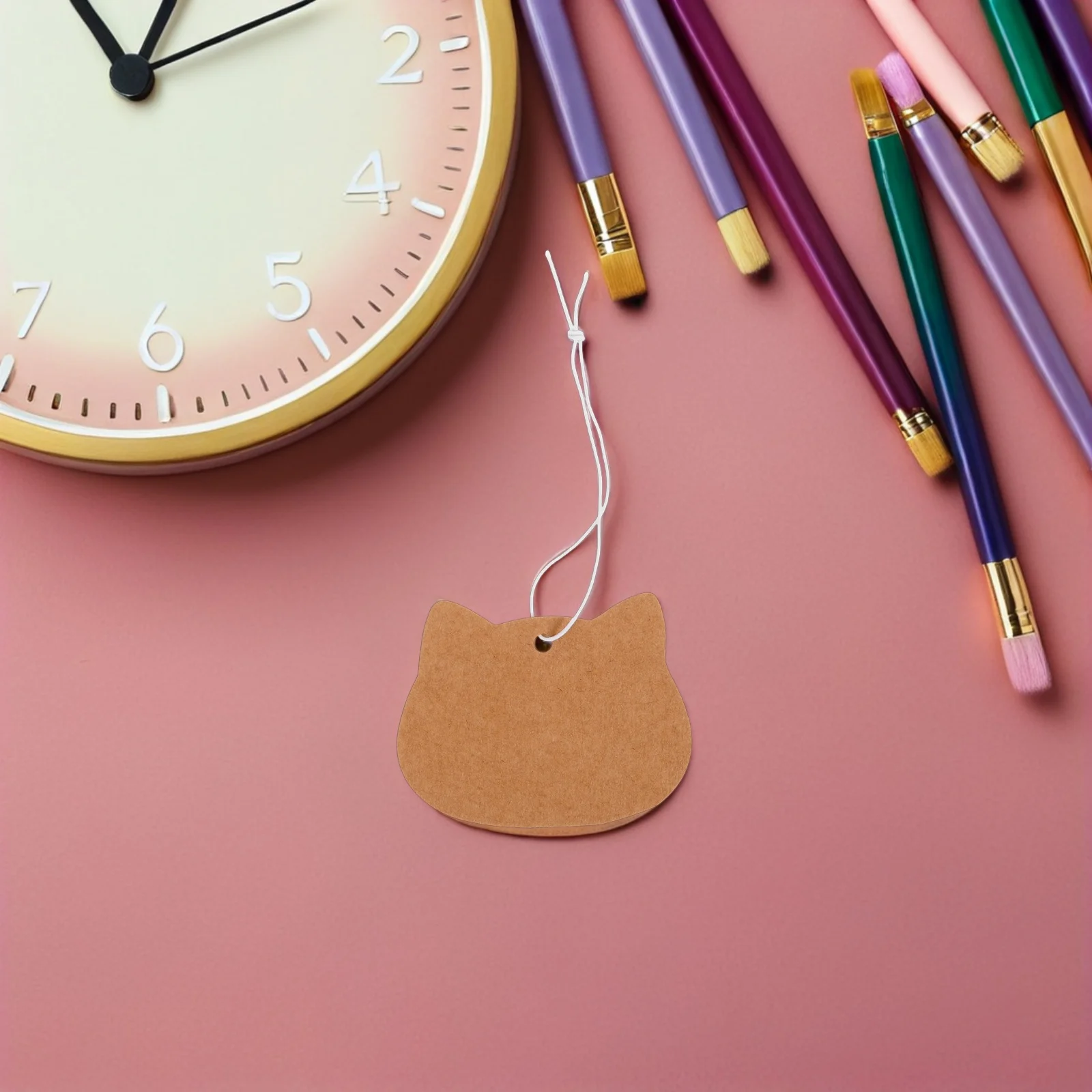 200pcs Kraft Price Elastic Hanging String Writable Blank Small Marking Display Labels For Clothing Jewelry Craft Paper Tags