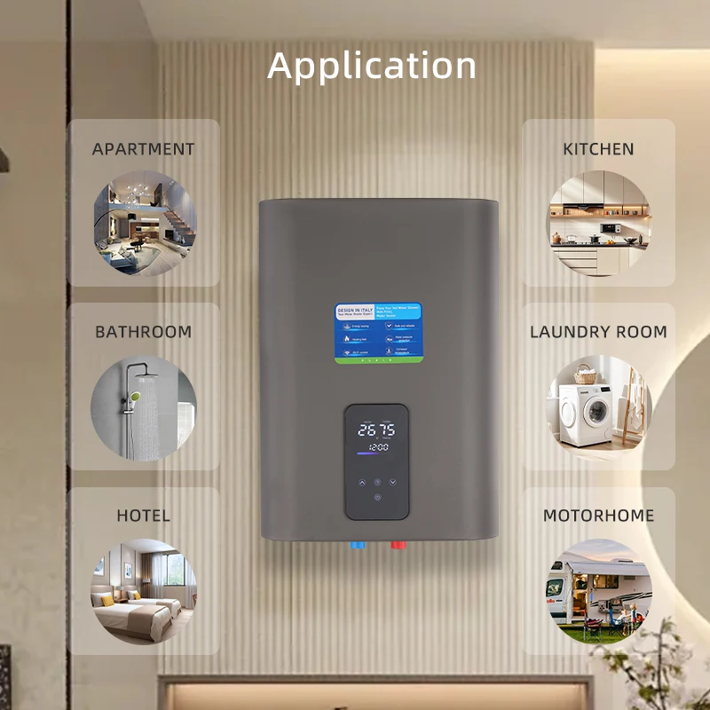 Whole House 100L Enamel Tank Vertical Storage Electric Geyser Water Heater for Shower with Temperature Display