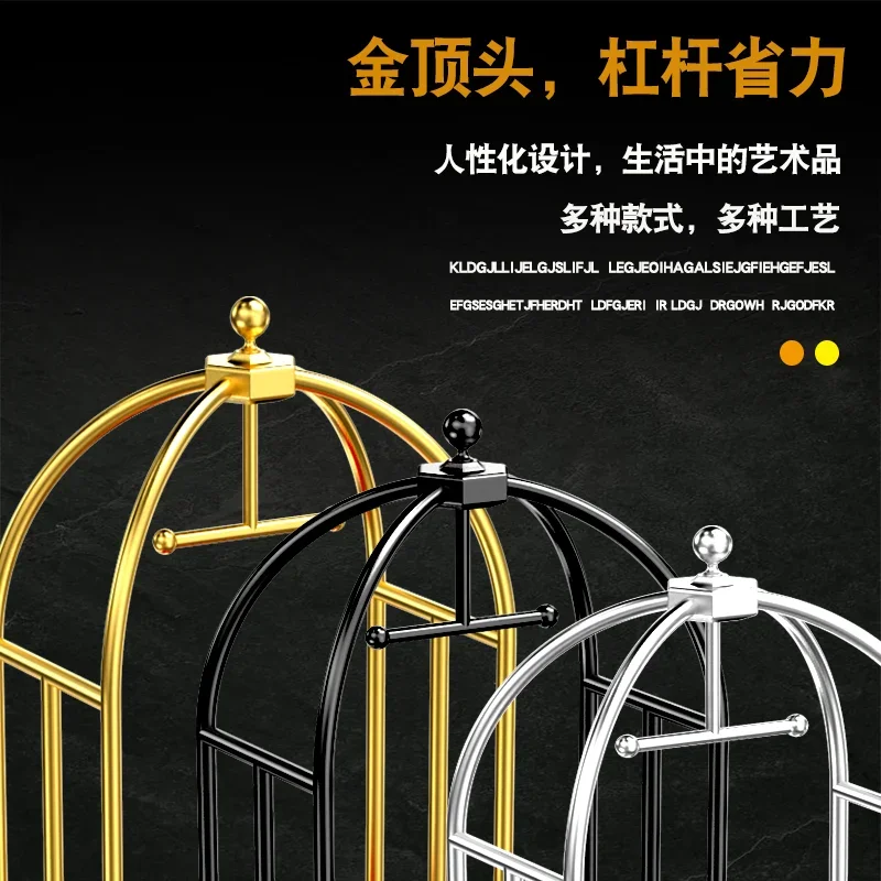 Premium Durable Hotel luggage cart Lobby Concierge Hotel special luggage trolley Five-star  rack Flatbed trolley