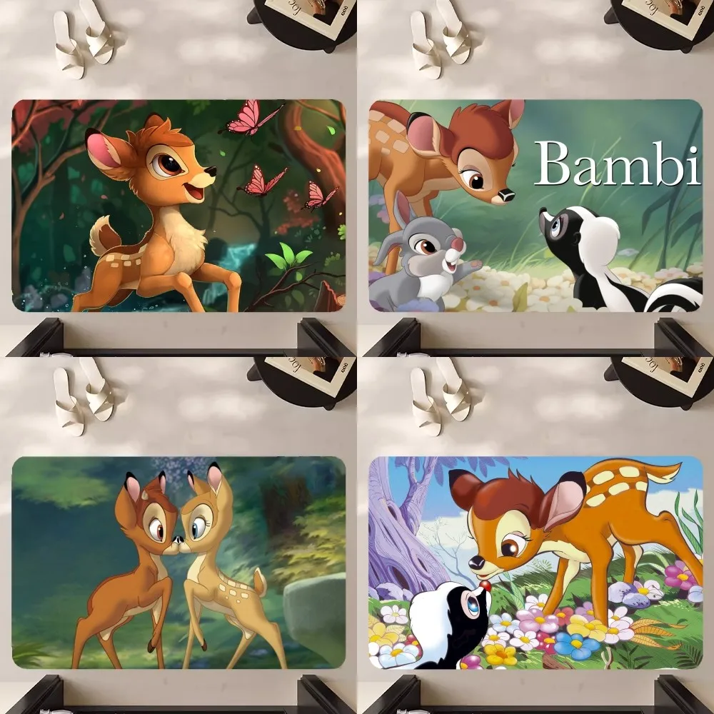 MINISO Disney bambi Floor Mat Anti-Slip Bathroom Kitchen Bedroom Living Room Entrance Rug Home Decor