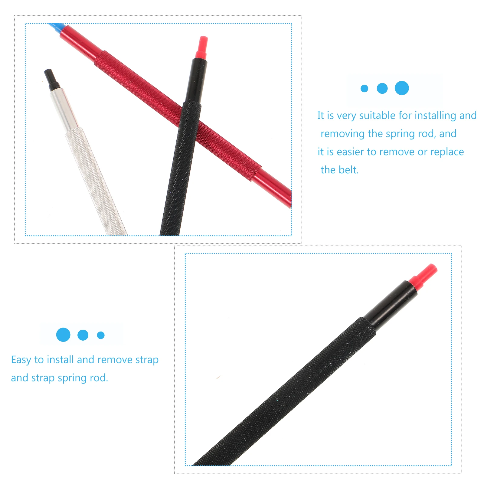 

3 pcs Needle Loader Set Watch Hand Setting Tool Durable Steel Strap Spring Rod Removal Chain Pin Remover Press Repair for Watch