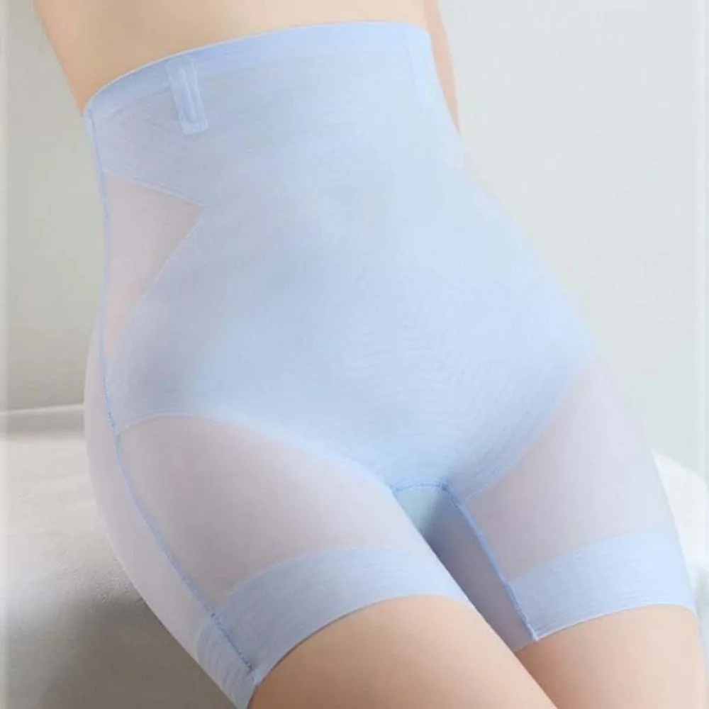 

Ultra-thin Ice Silk High Waist Shapewear Panties Underpants See Through Women's Body Shaper Briefs Belly Flat Shorts