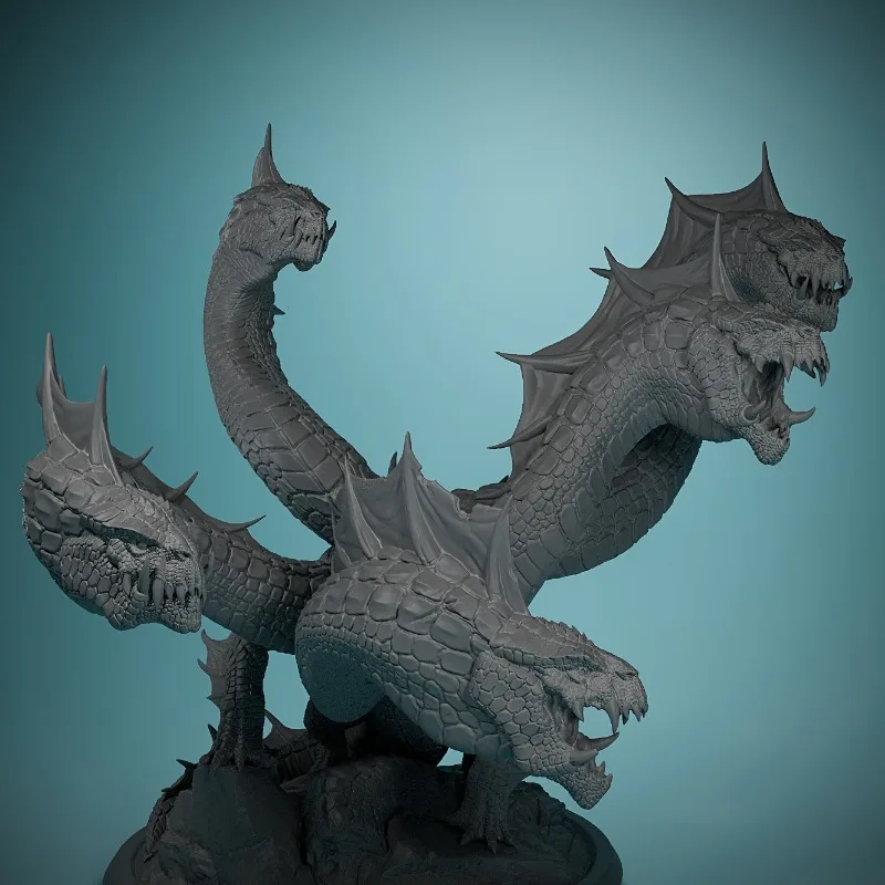 Estatueta em miniatura Hydra de 2,56 polegadas - Modelo DIY de resina ABS pintável para personalização - Acessório ideal para D&D, aficionados