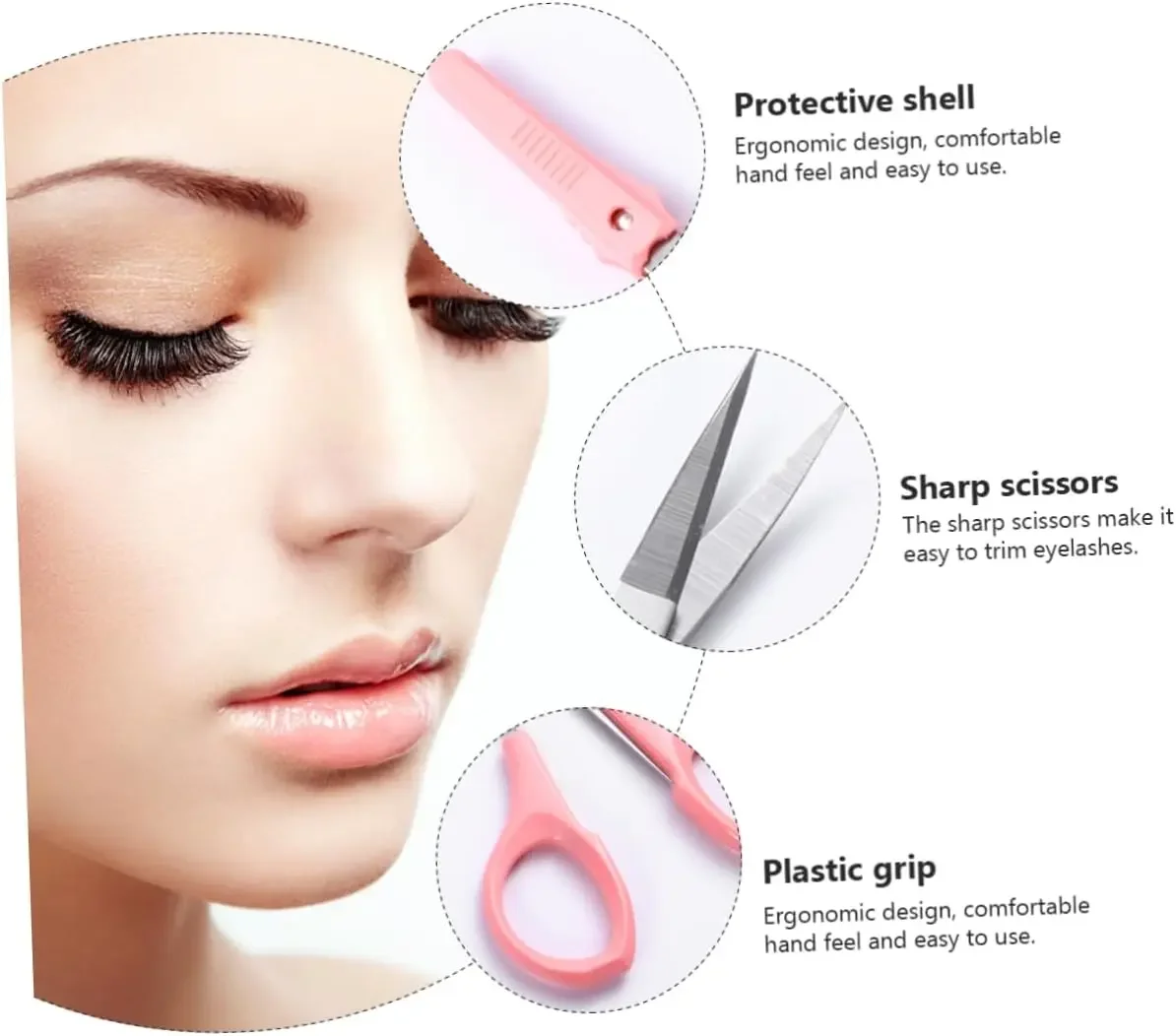 1Pc 耐久性のある眉毛トリマーはさみまつげ鼻毛リムーバーメイクツールステンレス鋼の爪角質リムーバークリップ